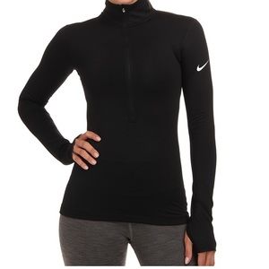nike women's pro hyperwarm half zip long sleeve shirt